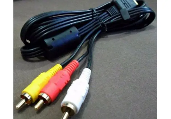 Cabo AV Original Para PS1, PS2 é PS3 - Com Conectores Dourados Banhados á Ouro