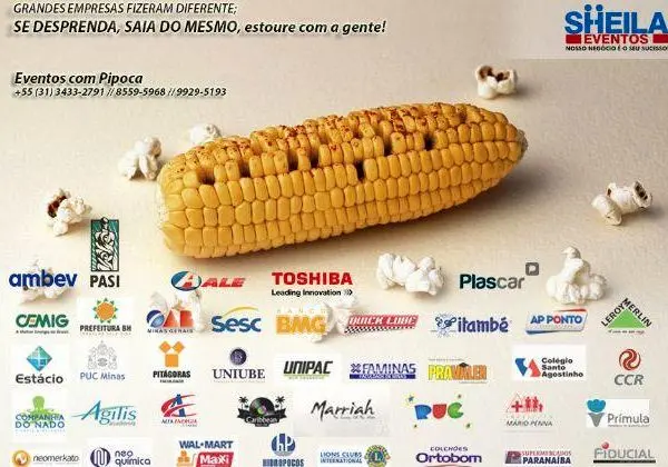 Carrinho de Pipoca para clientes, funcionários, congressos, Ações de Marketing e Mais