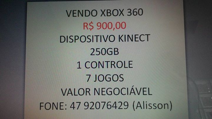 XBox 360 com Kinect R$ 900