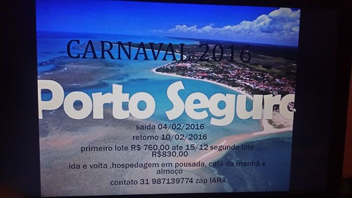 Carnaval porto seguro R$ 760