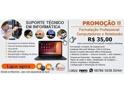 Promoção formatação de computadores e notebooks