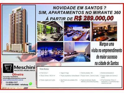 Apartamentos com unidades promocionais próximo da praia-Santos.SP