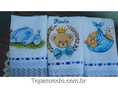 Kit de Fraldas com 3 unidades- Baby Urso Pronta Entrega
