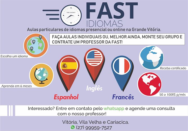 Fast Idiomas - Aulas particulares de Inglês, Espanhol e Francês