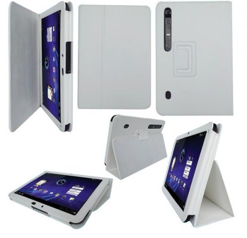 Capa Couro BRANCA para Tablet Motorola Xoom 10.1 + Pelicula