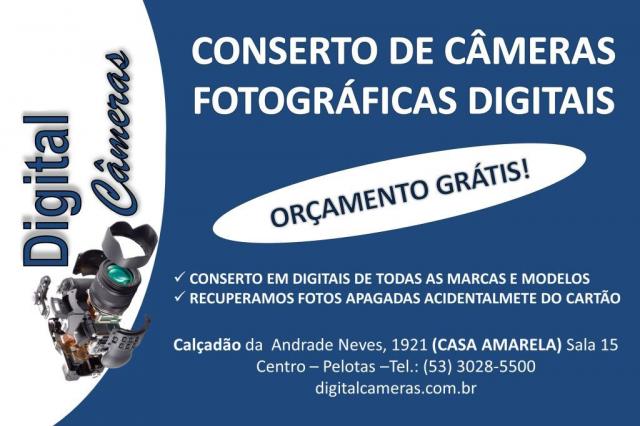 CONSERTO DE CÃMERAS FOTOGRÁFICAS DIGITAIS - PELOTAS - RS