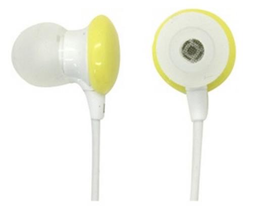 Fone de Ouvido 3, 5 milímetros para MP3 MP4 Cor Branco e Amarelo