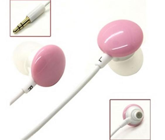 Fone de Ouvido 3, 5 milímetros para MP3 MP4 - Cor Branco e Rosa