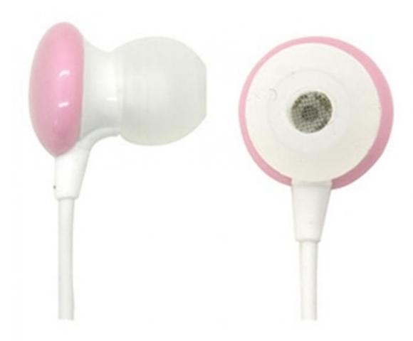 Fone de Ouvido 3, 5 milímetros para MP3 MP4 - Cor Branco e Rosa