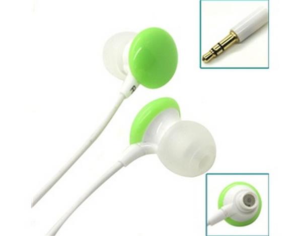 Fone de Ouvido 3, 5 milímetros para MP3 MP4 - Cor Branco e verde