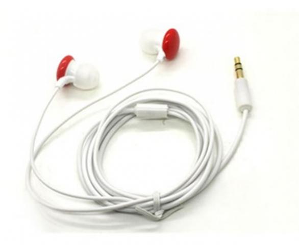 Fone de Ouvido para MP3 MP4 - Cor Branco e vermelho