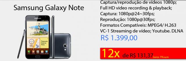 Samsung Galaxy Note Android 2.3 Dual Core Amoled 5.3´ 8 MP Full H
