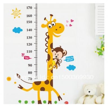 Adesivo Decorativo Girafa Medidor Altura Infantil