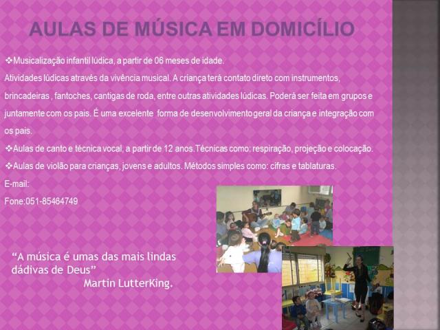 AULAS DE MÚSICA, VIOLÃO, CANTO E MUSICALIZAÇÃO INFANTIL CANOAS/RS