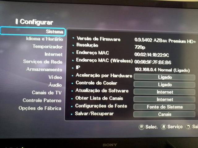 Azbox Premium HD + 2 tuner, DVB-C e DVB-S - R$ 450, 00