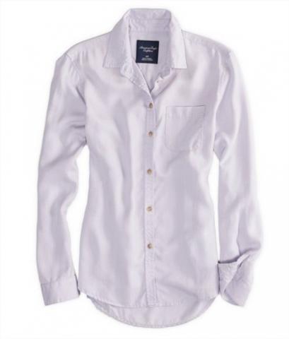 Camisa American Eagle Women's AE Girlfriend Shirt Lavender 1354-5798