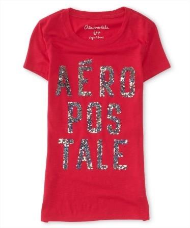 Camiseta Aéropostale Women's Stacked Logo Graphic T Berry Blush