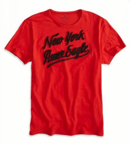 Camisetas American Eagle Men's Ae Nyc Appique T-Shirt Nautical Red