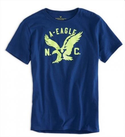 Camisetas American Eagle Men's Ae Nyc Graphic T-Shirt Petal Blue