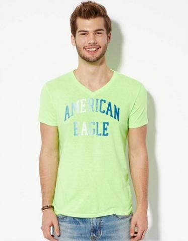 Camiseta American Eagle Men's AE Signature Graphic T-Shirt Firefly