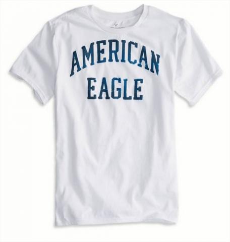 Camiseta American Eagle Men's AE Signature Ringer T-Shirt White
