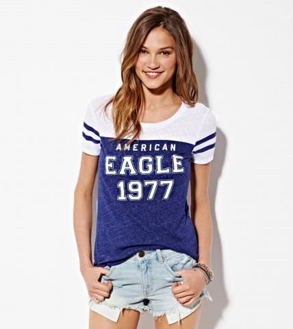 Camiseta American Eagle Women's AE Varsity Graphic T-Shirt Vintage 0309-7385