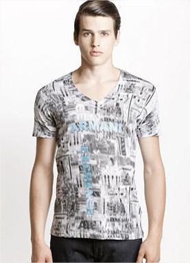 Camiseta Armani Exchange Men's Blurred Cityscape Logo Tee White C6X466