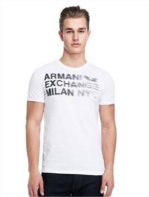 Camiseta Armani Exchange Men's Blurred Logo Tee White Z6X144