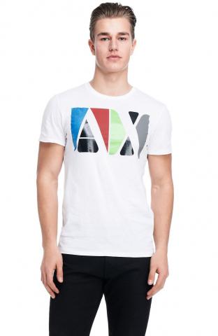 Camisetas Armani Exchange Men's Colorblock Box Logo Rinsed White D6X510
