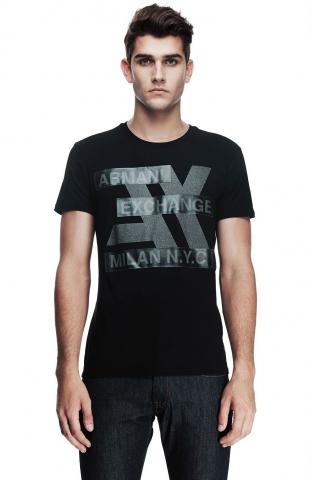 Camisetas Armani Exchange Men's Hi Tech Logo Bar Tee Black Z6X128