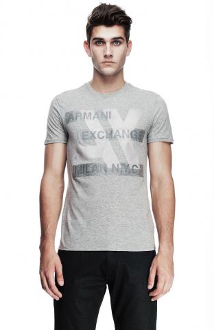 Camisetas Armani Exchange Men's Hi Tech Logo Bar Tee Heather Grey Z6X128