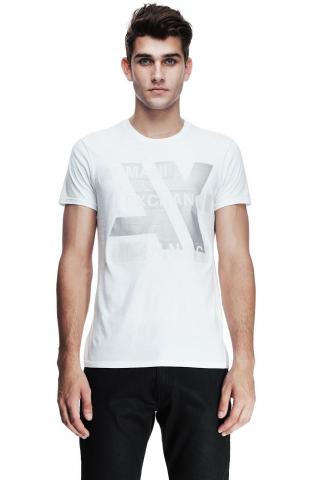 Camisetas Armani Exchange Men's Hi Tech Logo Bar Tee White Z6X128