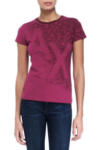Camiseta Armani Exchange Women's Falling Squares Logo Berry Punch E5X239