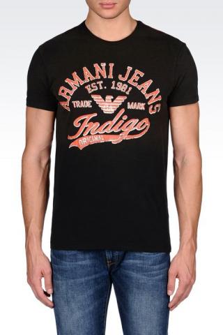 Camiseta Armani Jeans Men's Cotton T-Shirt With Logo Print Black