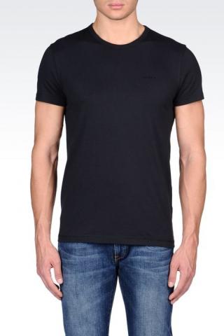 Camiseta Armani Jeans Men's Crew Neck Cotton T-Shirt With Lettering Dark Blue
