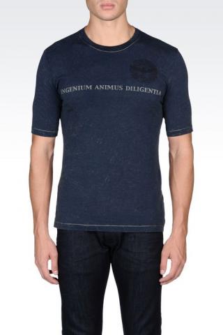 Camiseta Armani Jeans Men's T-Shirt In Vintage Effect Dark Blue