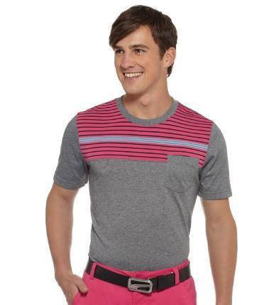 Camisetas Puma Men's sNew Wave Striped Golf TShirt Medium Gray Heather Cabaret 563488-01
