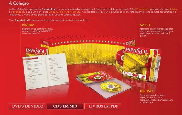 CURSOS INGLÊS E ESPANHOL EM DVDS