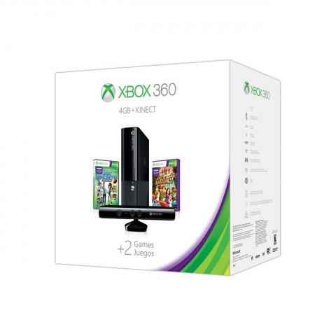 Game Console Microsoft Xbox 360 E 4GB Kinect Holiday Value Bundle