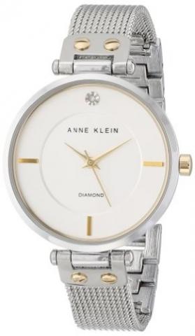 Relógio Anne Klein Women's AK/1427SVTT Diamond Dial Two-Tone Mesh Bracelet Watch