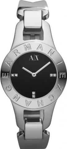Relógio Armani Exchange Black Dial Stainless Steel Ladies Watch AX4090