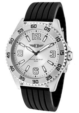 Relógio I By Invicta Men's 20036-002 Silver Dial Black Silicone Watch