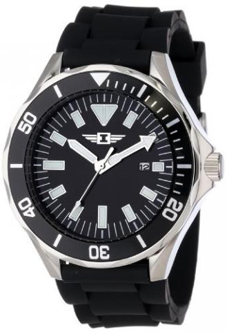 Relógio I By Invicta Men's 90244-001 Black Dial Black Rubber Watch