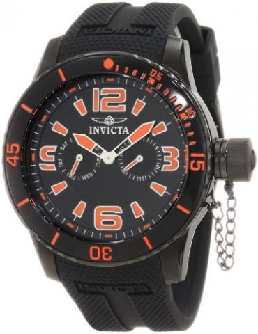 Relógio Invicta Men's 1795 Specialty Black Textured Dial Black Silicone Watch