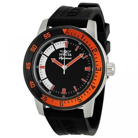 Relógio Invicta Signature II Black and Orange Rubber Strap Mens Watch 7468