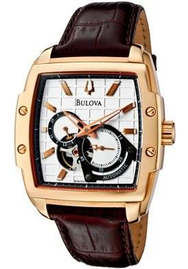 Relógio Men's Automatic Chronograph Light Silver Dial Brown Genuine Leather