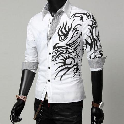 Camisa manga longa Trendy Dragão Impressão