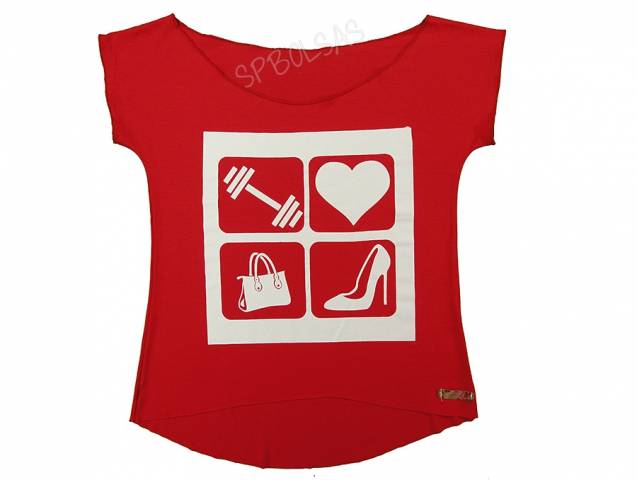 Camiseta Feminina, T-Shirt Like Gym Love Bags and Shoes VM