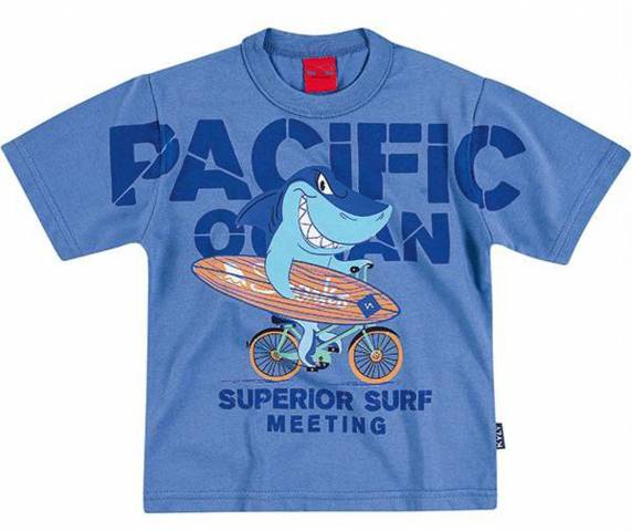 Camiseta Infantil para Meninos Shark Azul