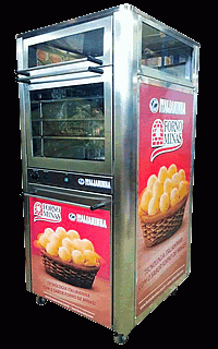 Máquina de pão-de-queijo - MULTIFUNCIONAL - Forno, Freezer, Estufa e Expositor